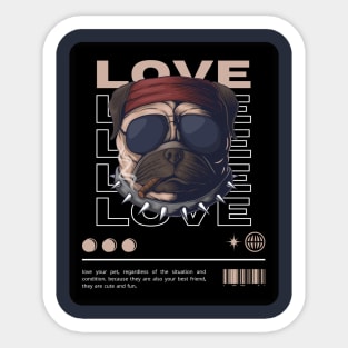 Love your pet day retro Sticker